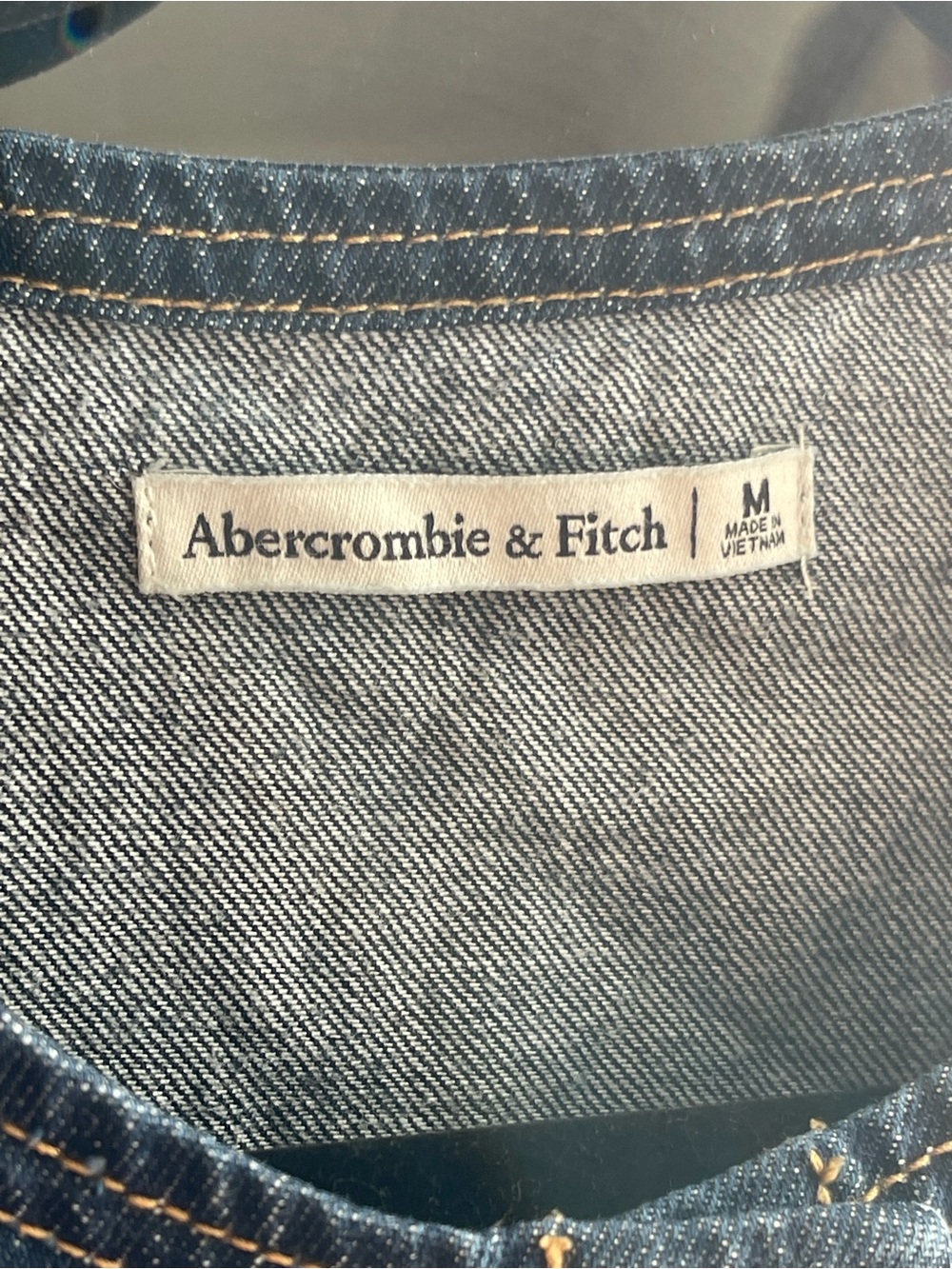 Abercrombie & Fitch Dark Blue Tie-Back Denim Vest - Picture 2 of 7